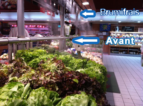 comparaison de discrétion entre système BRUMIFRAIS et nébulisation